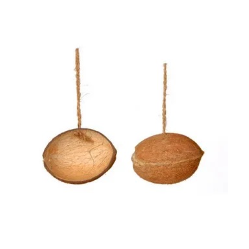 Oval Shape Cocout Shell Bird Feeder